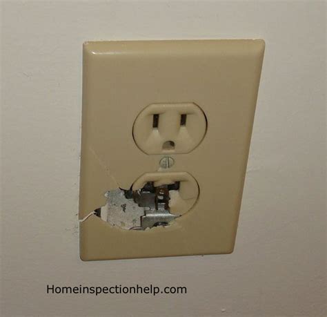 metal electrical box broken in wall|broken electrical outlet box.